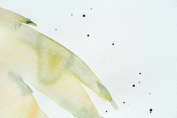 Abstract Green Yellow Watercolor Painting White Paper — Stock Photo, Image