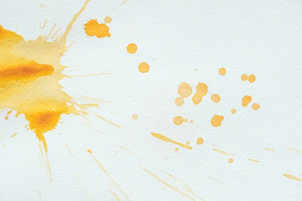 Absztrakt Narancssárga Akvarell Splatters Fehér Papírra — Stock Fotó