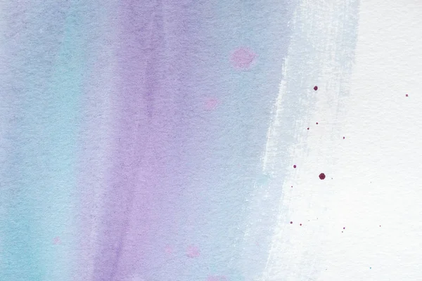 Pintura Violeta Azul Aquarela Abstrata Papel Branco — Fotografia de Stock