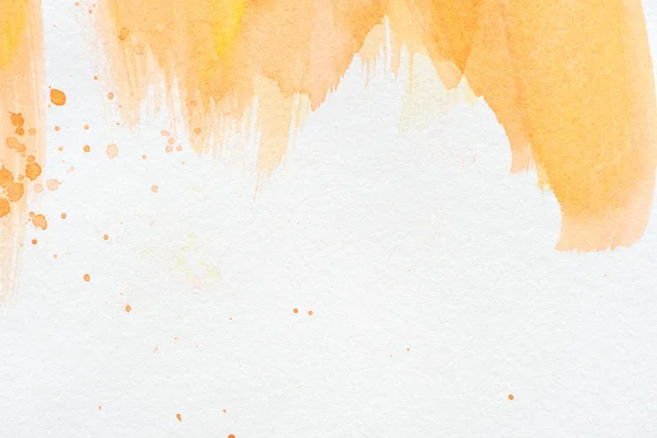 Αφηρημένη Πορτοκαλί Ζωγραφική Νερομπογιές Λευκό Χαρτί — Φωτογραφία Αρχείου