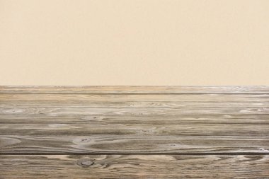 template of brown wooden floor on beige background clipart