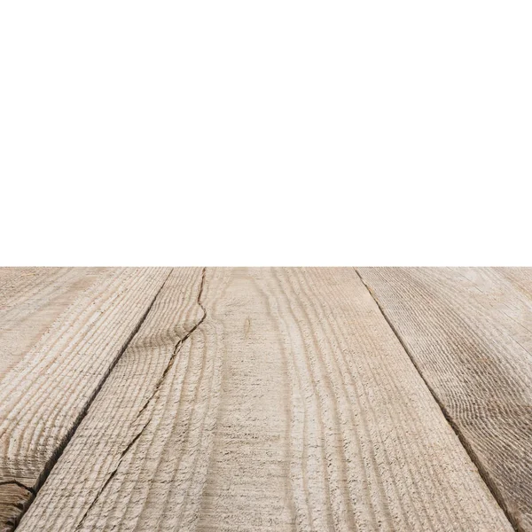 Superficie Tablones Madera Beige Con Fondo Blanco — Foto de Stock