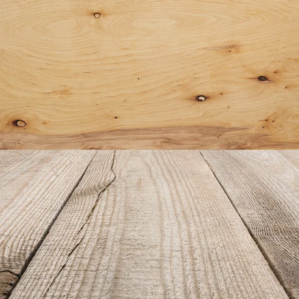 Oberfläche Aus Beigen Holzplanken Mit Sperrholzhintergrund — Stockfoto