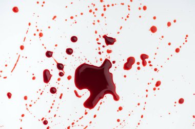 top view of white surface covered with blood droplets clipart