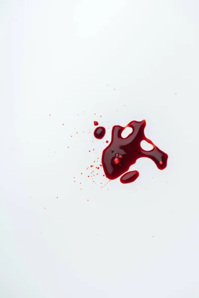 Vista Superior Superfície Branca Com Mancha Sangue — Fotos gratuitas