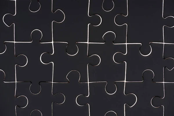 Cadru Complet Piese Puzzle Negru Fundal — Fotografie de stoc gratuită