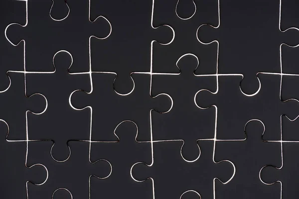 Cornice Completa Pezzi Puzzle Nero Sfondo — Foto stock gratuita