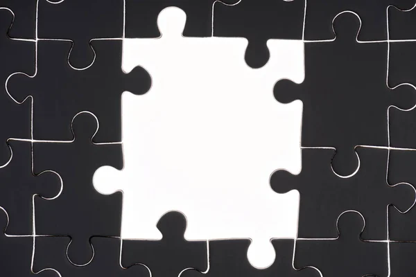 Volledige Frame Van Zwart Wit Puzzels Achtergrond — Stockfoto