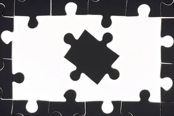 Volledige Frame Van Zwart Wit Puzzels Achtergrond — Gratis stockfoto