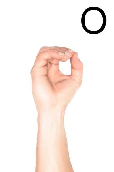 Cropped View Male Hand Showing Latin Letter Deaf Dumb Language — Free Stock Photo