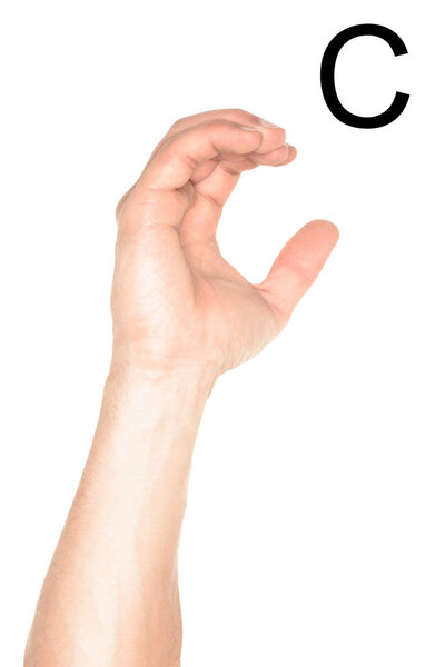 Обрезанный вид человека, показывающего кириллицу, глупость и немой язык, изолированный на белом
