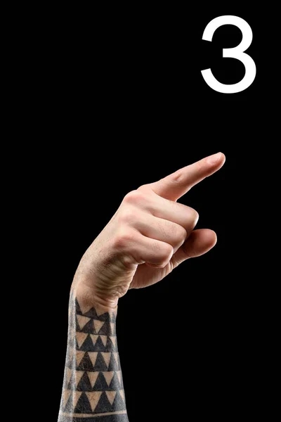 Cropped View Tattooed Male Hand Showing Cyrillic Letter Deaf Dumb — Free Stock Photo