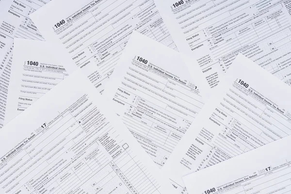 Top View Background Tax Forms Copy Space — Stock Photo, Image