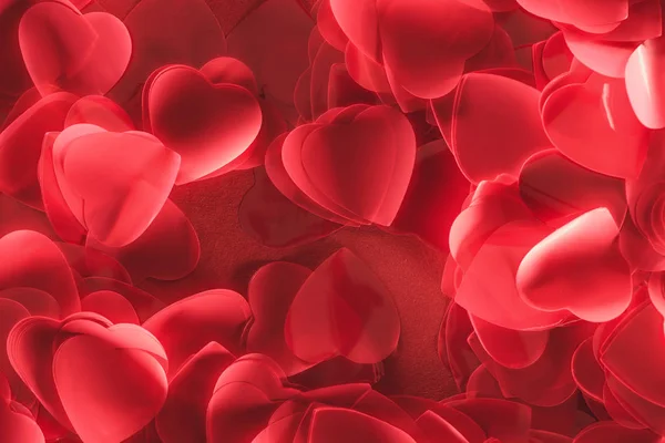Romantyczny Dekoracyjne Czerwone Serce Kształcie Płatków Tło Walentynki — Zdjęcie stockowe