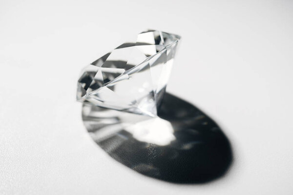 pure big brilliant with shadow on grey background 