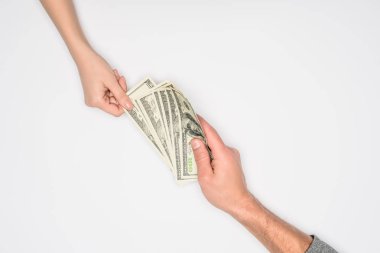 gri izole para paylaşımı çiftin kırpılmış görünümü
