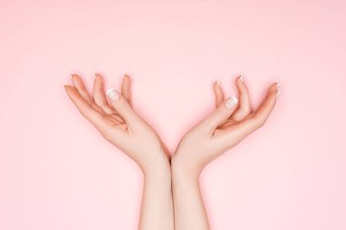 pink izole eller kırpılmış görünümünü