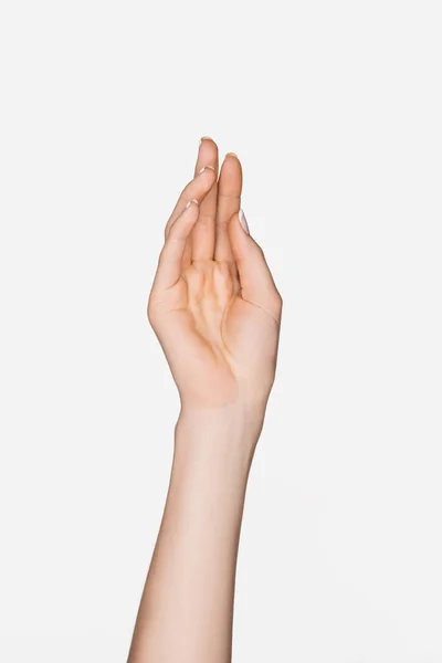 Teilansicht Weiblicher Hand Und Handgelenk Isoliert Auf Weiß — Stockfoto