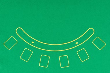 üstten görünüm boş yeşil poker tablo