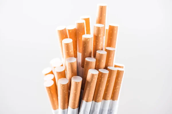 Studio Shot Bunch Cigarettes Isolated White — Stock Photo, Image