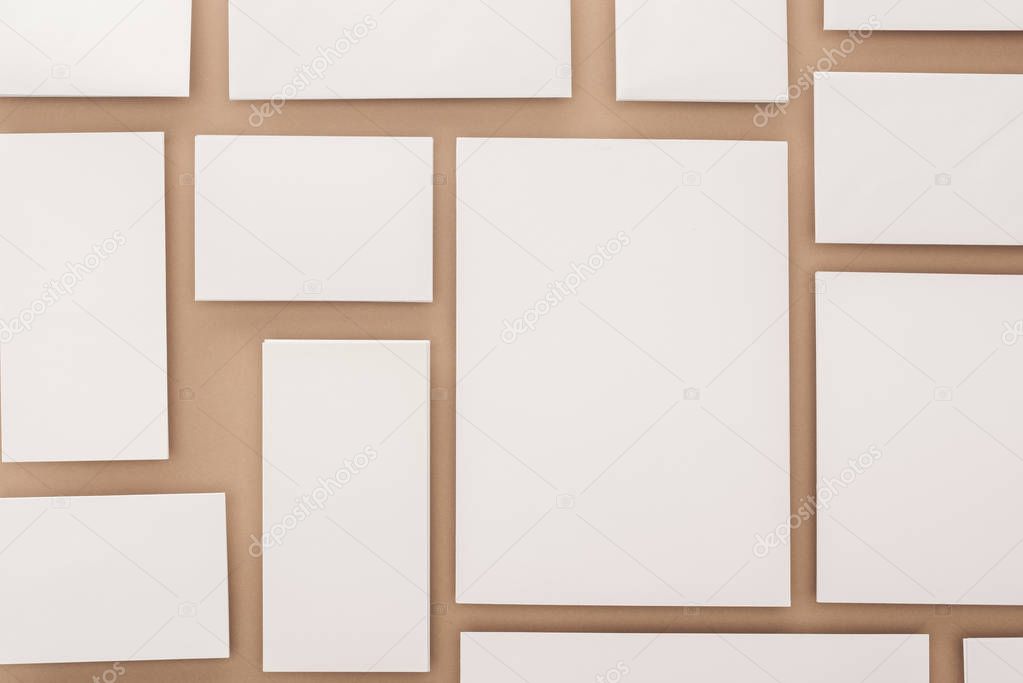 Cards and sheets of paper with copy space