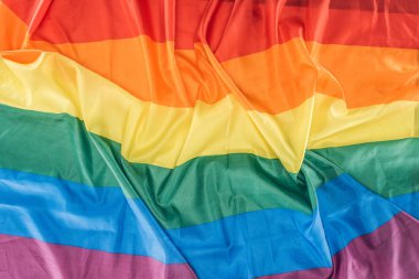 buruşuk gökkuşağı bayrağı, lgbt kavramı üstten görünüm