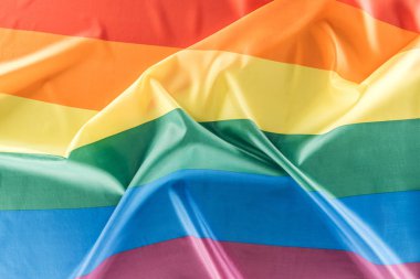 buruşuk lgbt gökkuşağı bayrağı üstten görünüm