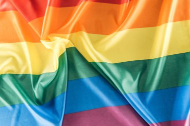 buruşuk gökkuşağı bayrağı, lgbt kavramı üstten görünüm
