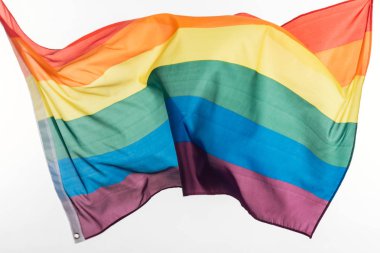 çok renkli lgbt gökkuşağı bayrağı üzerinde beyaz izole