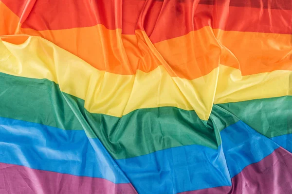 Top View Creased Rainbow Flag Lgbt Concept — Stock Photo, Image