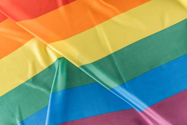 Gyűrött Lmbt Pride Lobogó Szerinti Felülnézet — Stock Fotó