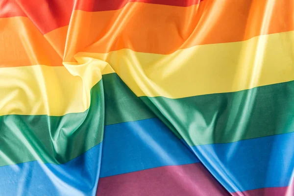 Vista Superior Bandeira Arco Íris Vincado Conceito Lgbt — Fotografia de Stock