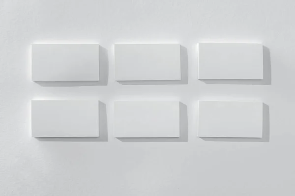 Top View Blank Empty Cards White Background — Stock Photo, Image