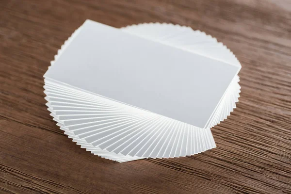 Top View Empty Card Wooden Table Copy Space — Stock Photo, Image