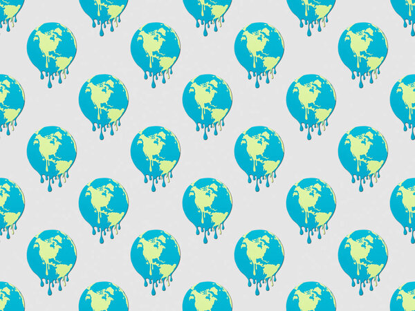 шаблон с плавильными знаками на сером фоне, концепция глобального потепления
