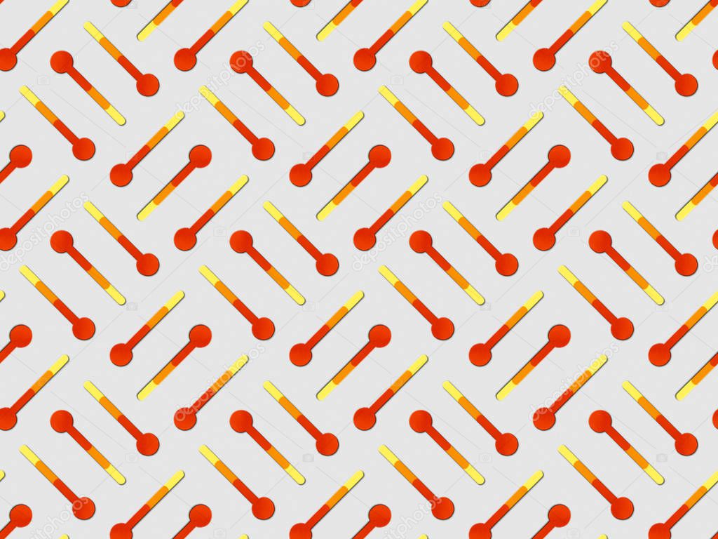 pattern with symbols of  thermometers on grey background, global warming concept