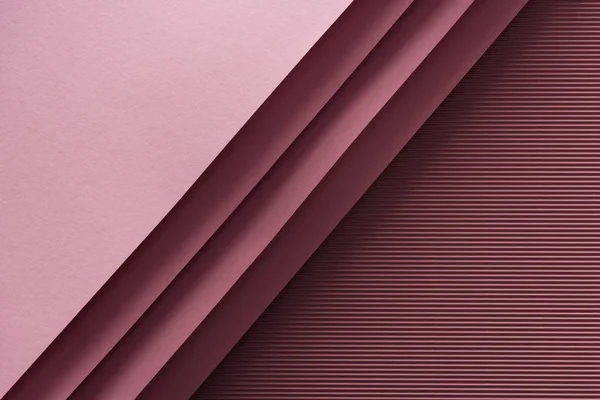 Вид Сверху Розовые Пустые Листы Бумаги Бордовом Фоне — стоковое фото