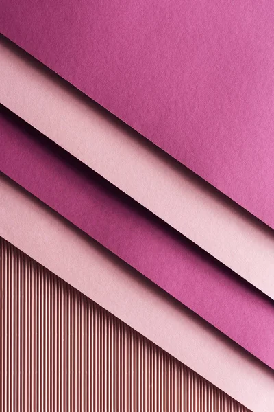 Vista Superior Hojas Papel Color Rosa Burdeos Sobre Fondo Rosa — Foto de Stock
