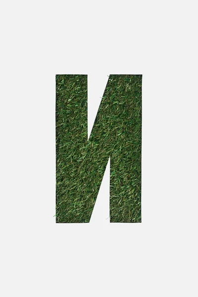 Cut Out Cyrillic Letter Fresh Grass Background Isolated White — Stock Photo, Image