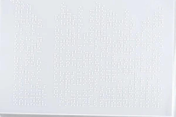 Fundo Texto Código Braille Internacional Sobre Livro Branco — Fotografia de Stock