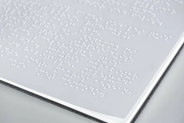 Close View Braille Text White Paper Isolated Grey — Stock Photo, Image