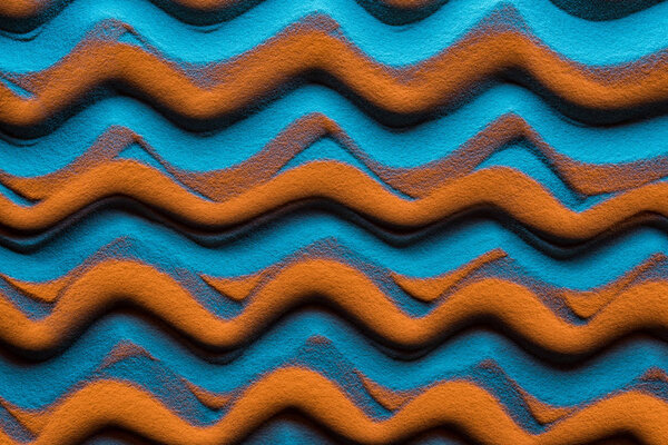 top view of wavy background with sand and color filter