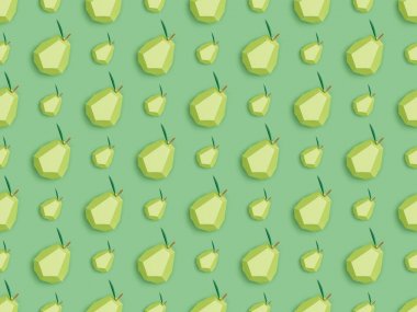 yeşil izole el yapımı kağıt armut ile dokulu desen üst görünümü