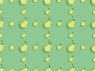 yeşil izole el yapımı kağıt armut ile dokulu desen üst görünümü