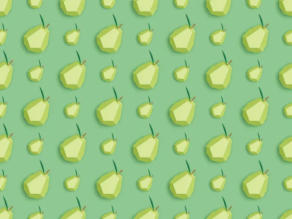 Top View Textured Pattern Handmade Paper Pears Isolated Green — Stock Photo, Image