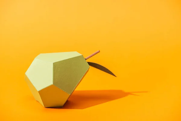 Handmade Paper Pear Orange Copy Space — Stock Photo, Image