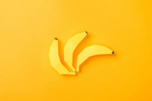 Top View Yellow Paper Bananas Orange — Stock Photo, Image