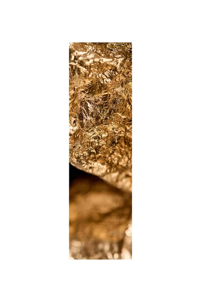 Γράμμα Που Έφτιαξα Από Γυαλιστερές Χρυσές Πέτρες Απομονωμένες Λευκό — Φωτογραφία Αρχείου