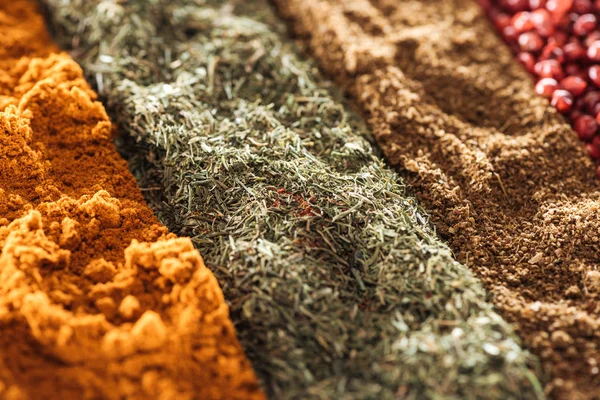 Close View Various Aromatic Traditional Indian Spices — Stock Photo, Image