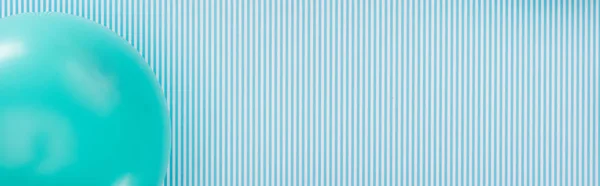 Panoramic Shot Blue Balloon Striped Party Background — Stock Photo, Image